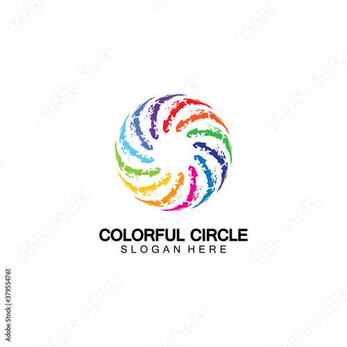 Abstract Colorful circle Logo design vector template. Modern template design. Vector icon illustration,Modern Colorful Circle Bussines and Media Logo