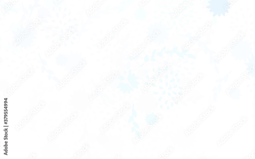 Obraz premium Light BLUE vector doodle backdrop with flowers