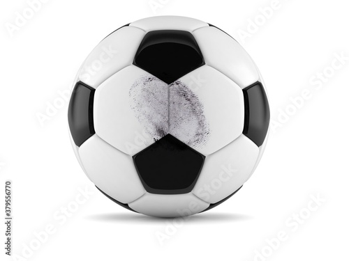Soccer ball with fingerprint
