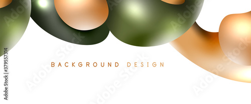 Bubbles abstract background. Liquid splashes on white vector template