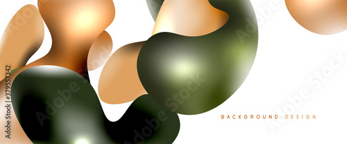 Bubbles abstract background. Liquid splashes on white vector template