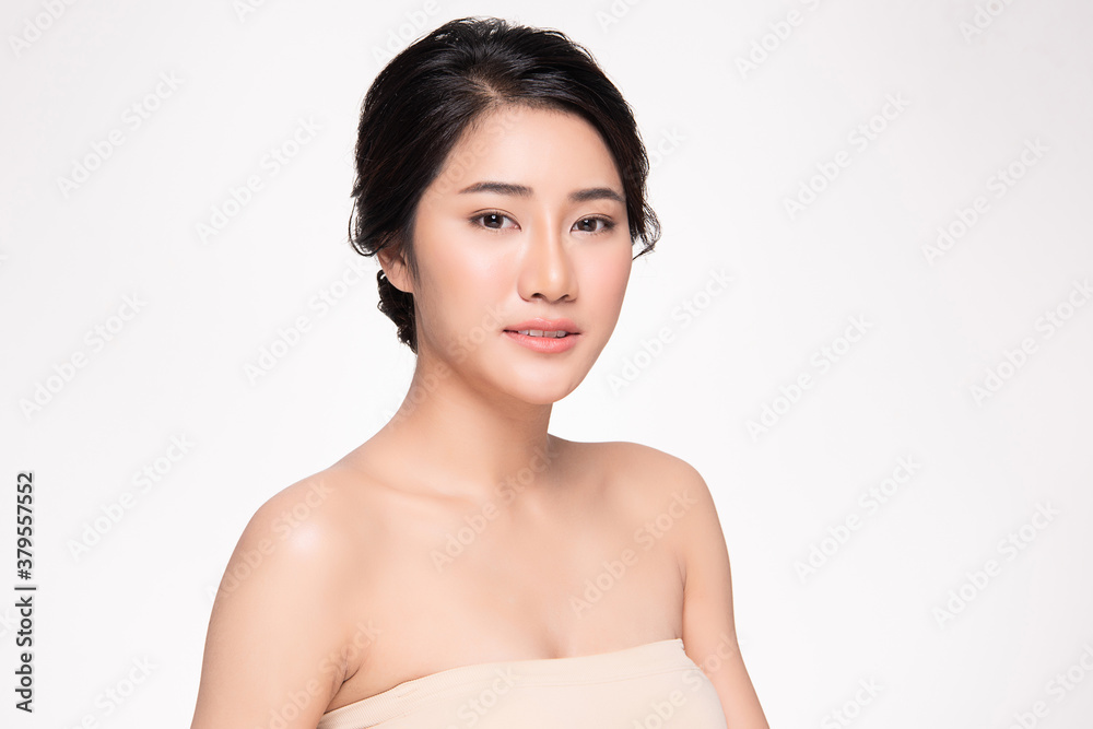 Beautiful young asian woman with clean fresh skin on white background, Face care, Facial treatment, Cosmetology, beauty and spa, Asian women portrait Beautiful young asian woman with clean fresh skin on white background, Face care, Facial treatment, Cosmetology, beauty and spa, Asian women portrait