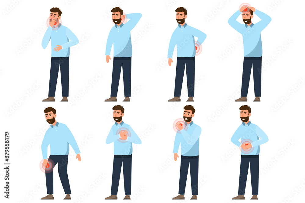 Set of pain people different characters. vector illustration