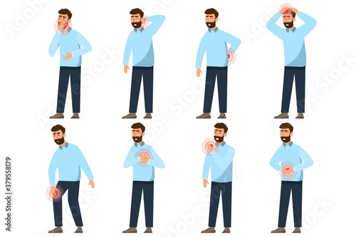 Set of pain people different characters. vector illustration