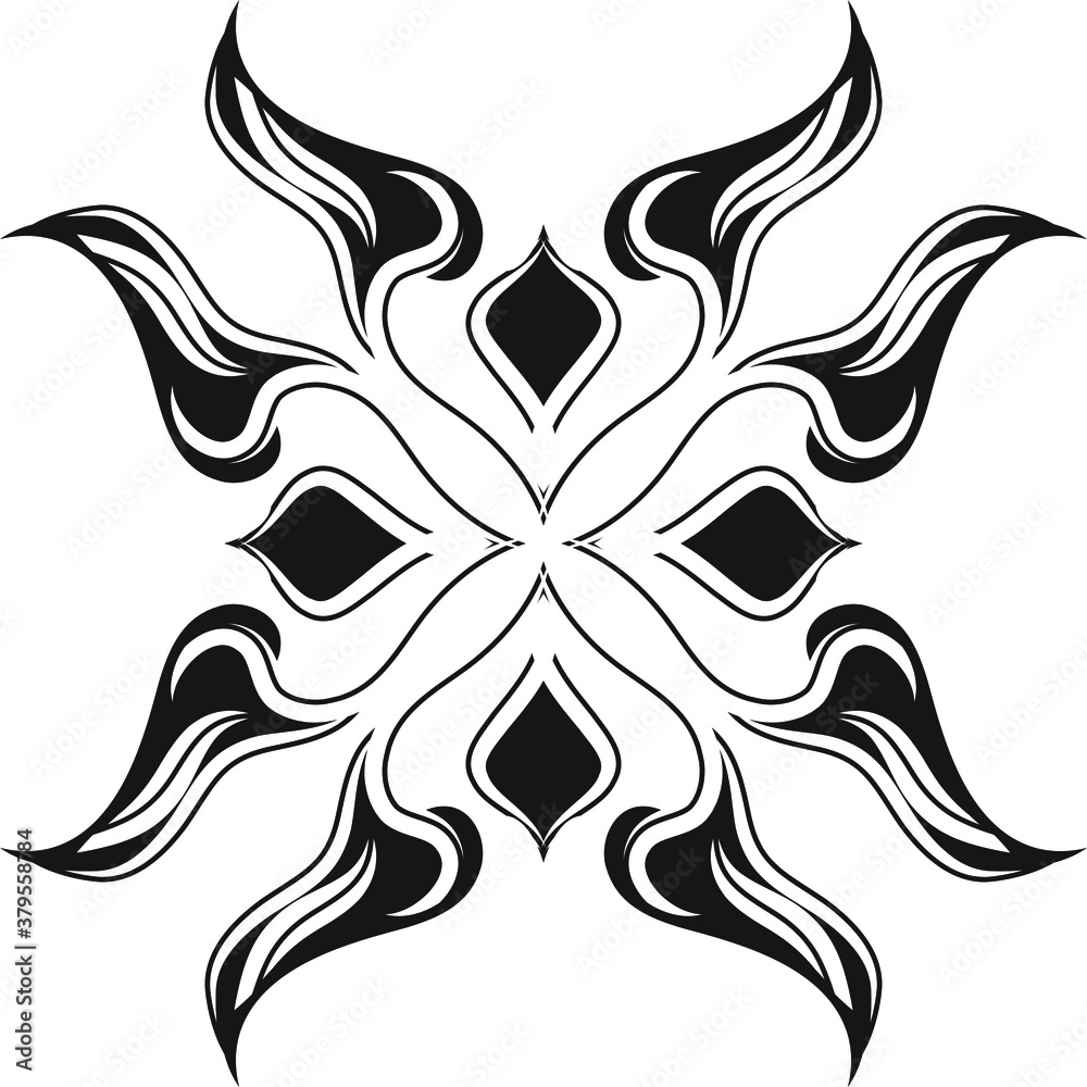 creative mandala design.vector mandala design in black color.