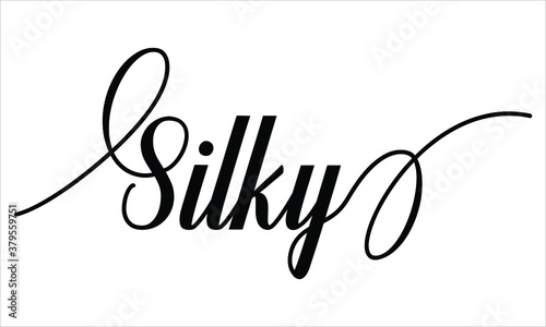 Silky Typography Black text lettering Script Calligraphy Cursive and phrase isolated on the White background for sayings