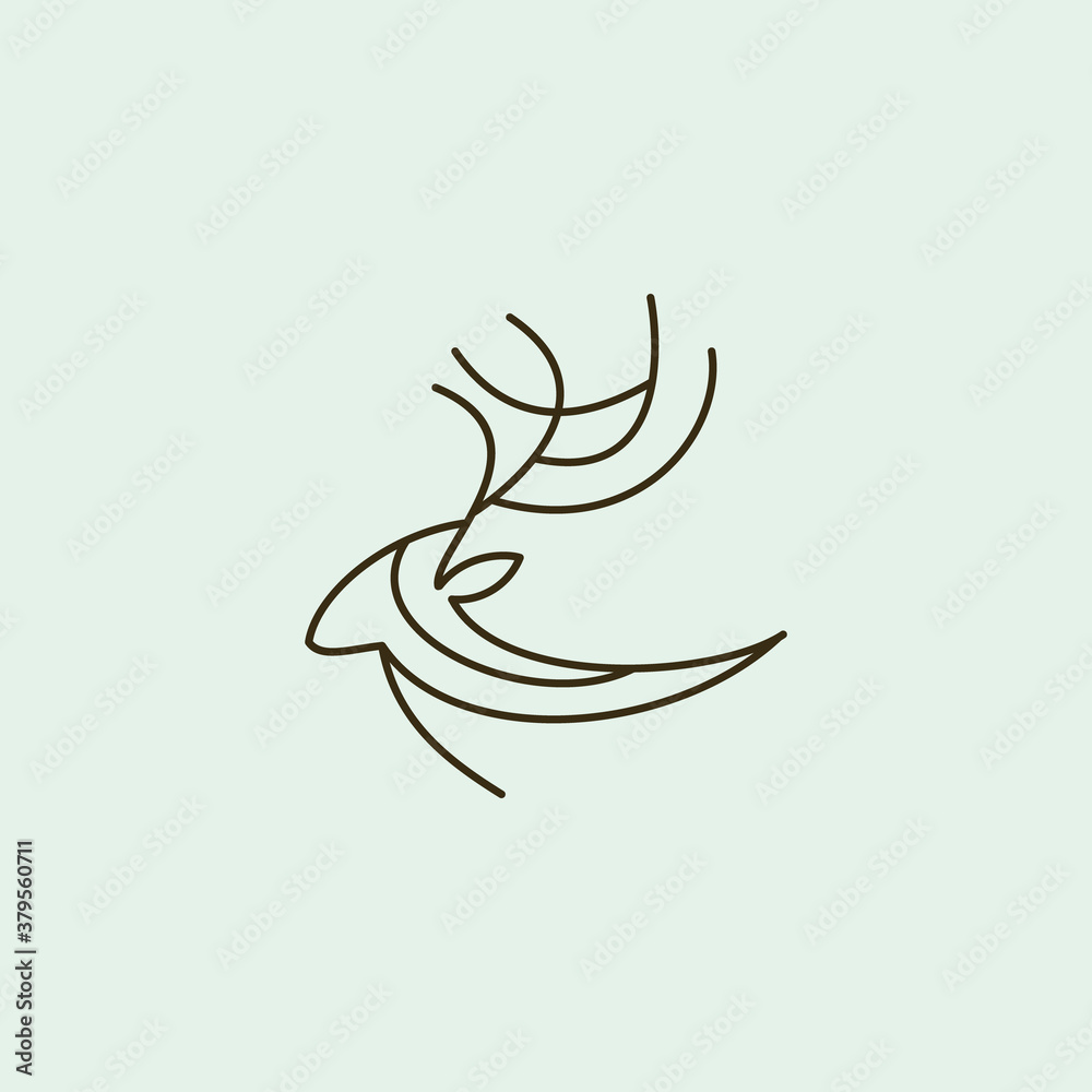 Simple vector graphics illustration of a deer logo design. Simple vector graphics illustration of a deer logo design.