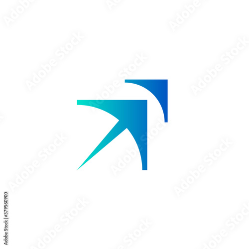 logo of two arrows pointing to upper right side