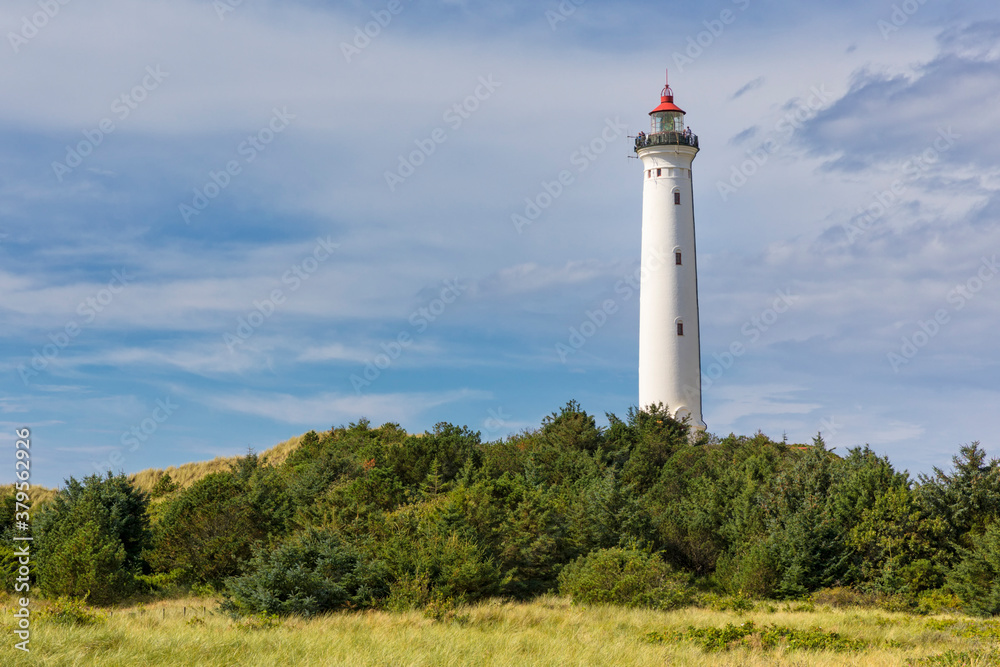 Lighthouse in the dunes of Lyngvig, Jutland, Denmark