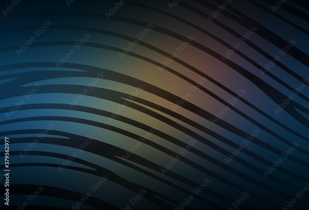 Fototapeta premium Dark Blue, Yellow vector texture with bent lines.