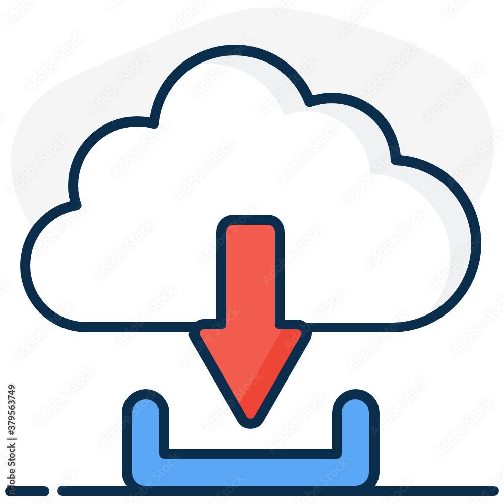 Vector of cloud download in flat style
Vector of cloud download in flat style