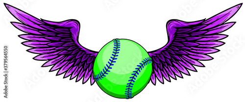 Baseball Ball Design Element Vector Drawing ilustration