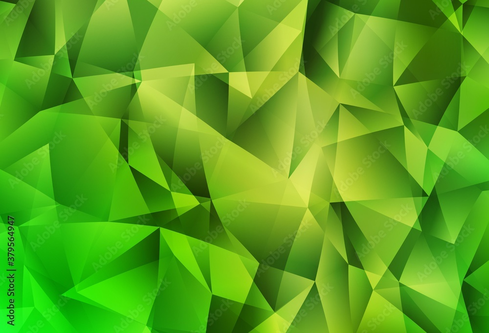 Obraz premium Light Green, Yellow vector triangle mosaic background.