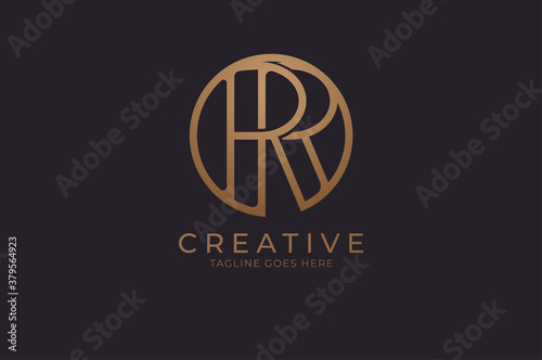 Abstract initial letter R and R logo,usable for branding and business logos, Flat Logo Design Template, vector illustration