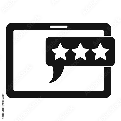 Tablet reputation icon. Simple illustration of tablet reputation vector icon for web design isolated on white background