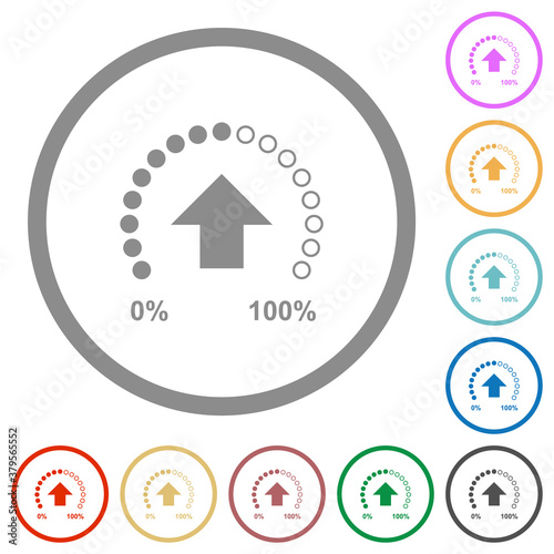 Download in progress flat icons with outlines