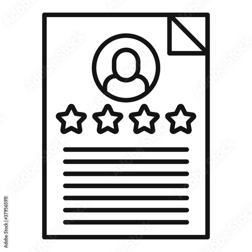 Trophy reputation icon. Outline trophy reputation vector icon for web design isolated on white background