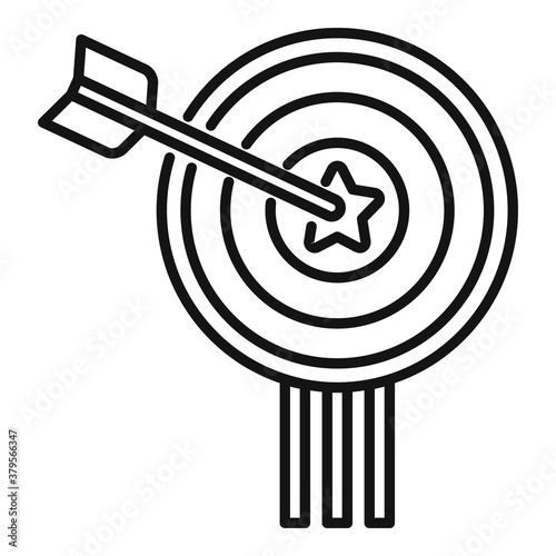 Target reputation icon. Outline target reputation vector icon for web design isolated on white background