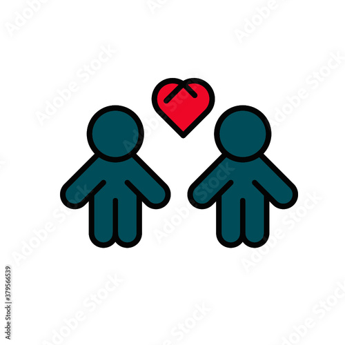 silhouette et coeur , vecteur concept