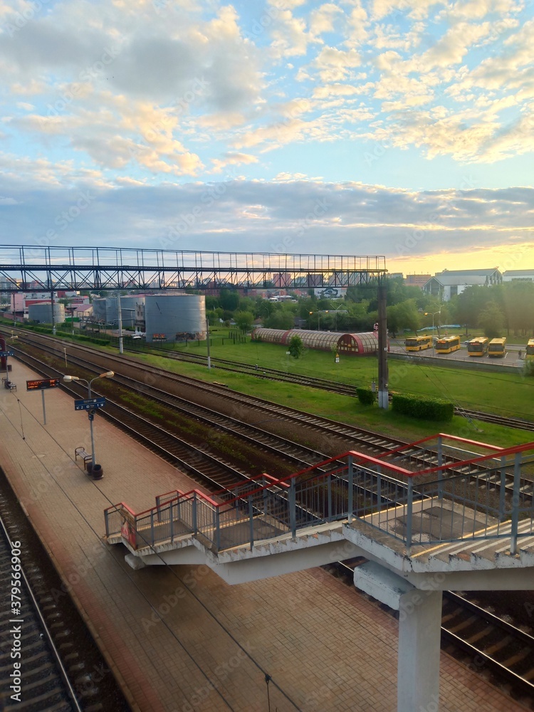 Fototapeta premium railway bridge over the river