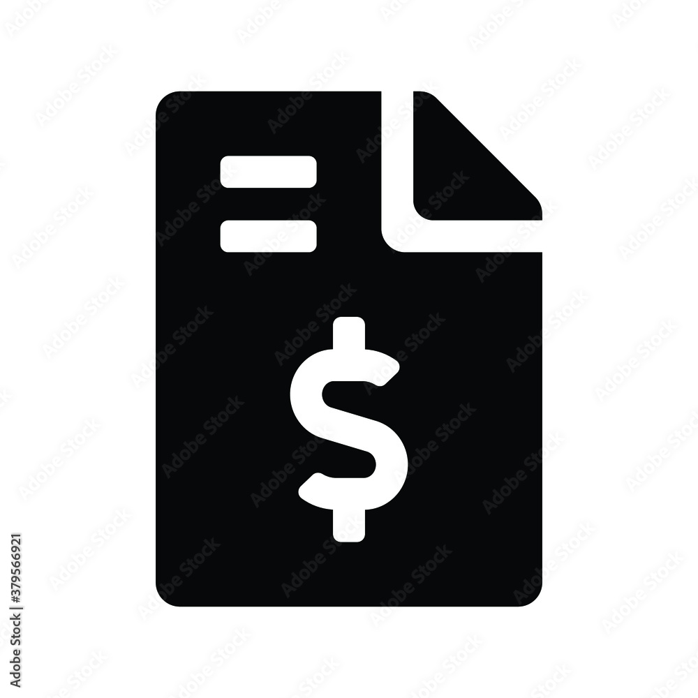Invoice Dollar File Document Vector icon Invoice Dollar File Document Vector icon