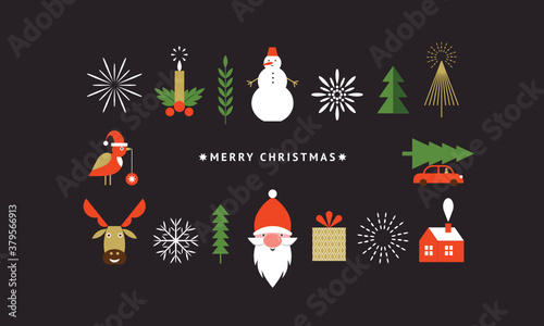 Christmas banner design . Christmas greeting card, poster. Happy New Year. Merry Christmas. Seasons Greetings.