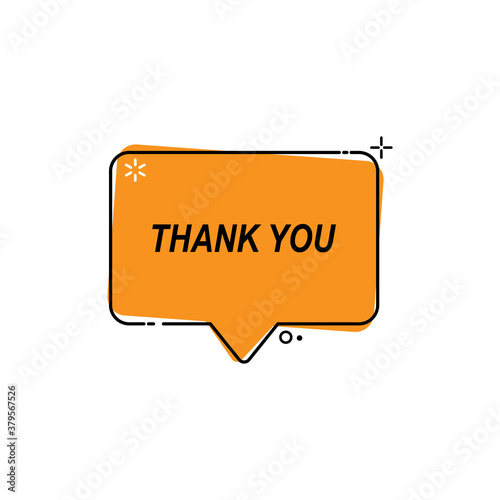 Vector Abstract Modern Thank You Label