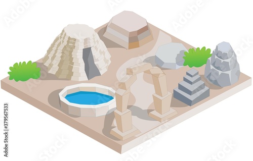 Isometric Ancient and Prehistoric House