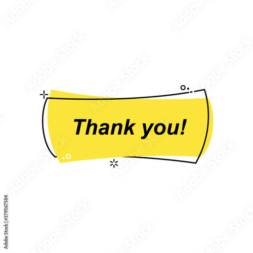 Vector Modern Abstract Thank You Label