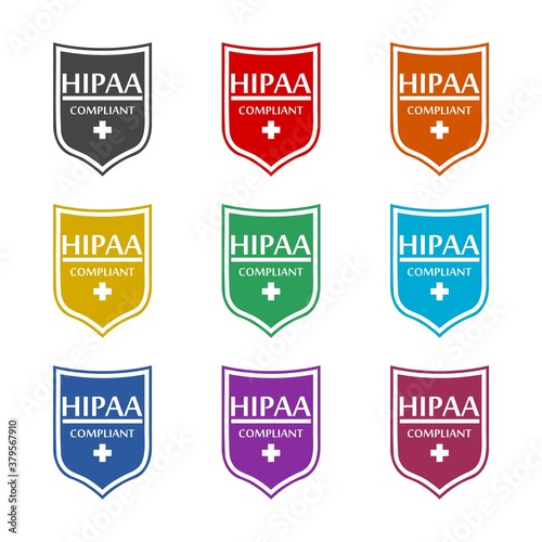 HIPAA Compliance icon, color set