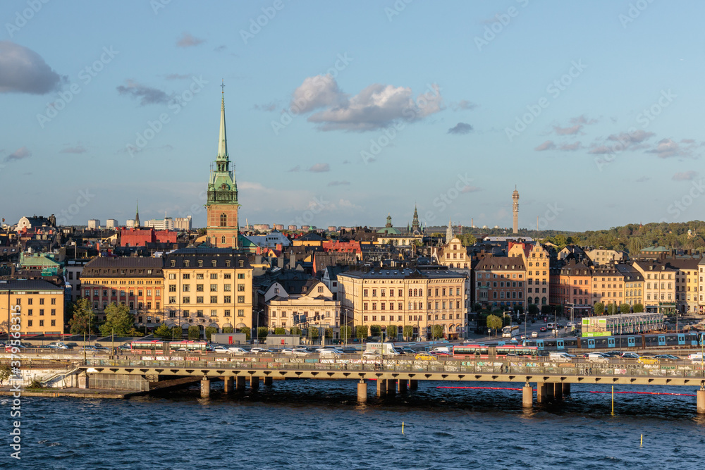 cityscape of Stockholm's Stadsholmen island and old town Gamla Stan