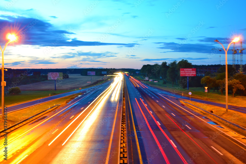 Obraz premium highway at night