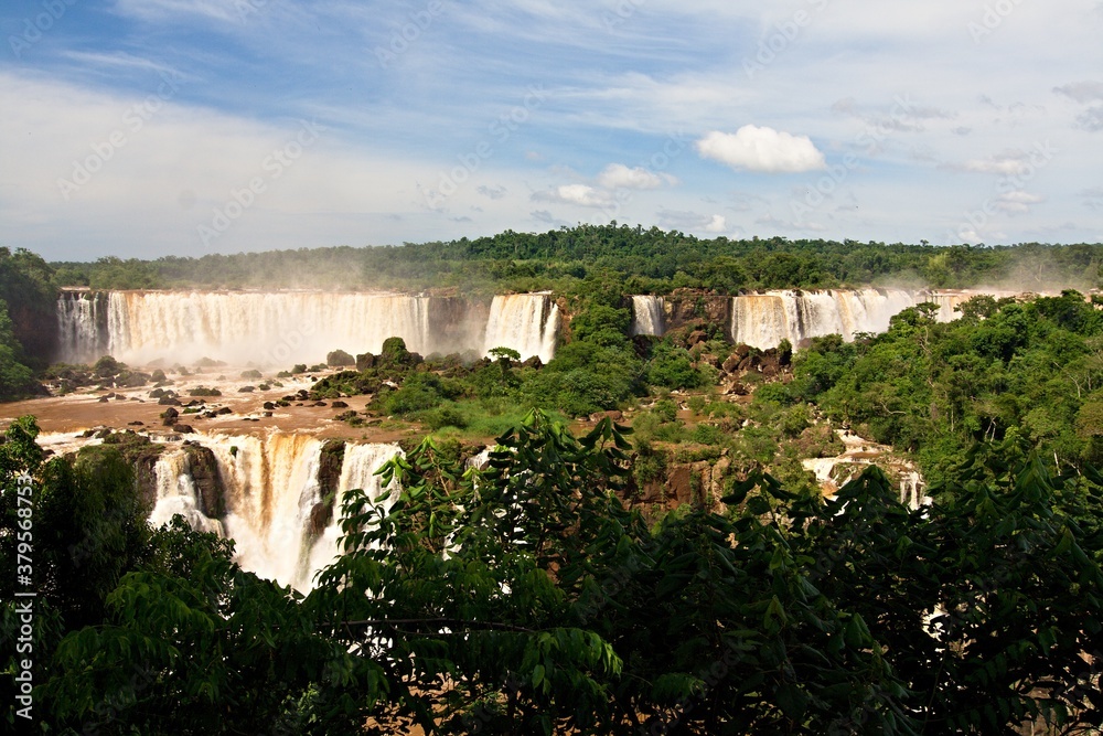 Iguazu waterfalls form 270 separate waterfalls. The largest waterfall system on Earth.Iguazu National park.View from Argentina.South America. Iguazu waterfalls form 270 separate waterfalls. The largest waterfall system on Earth.Iguazu National park.View from Argentina.South America.