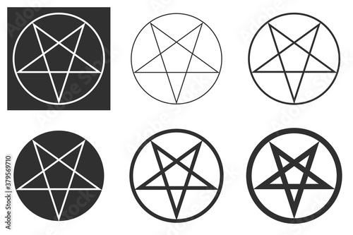 pictogram icon in several variants isolated on white and dark background. Vector illustration
