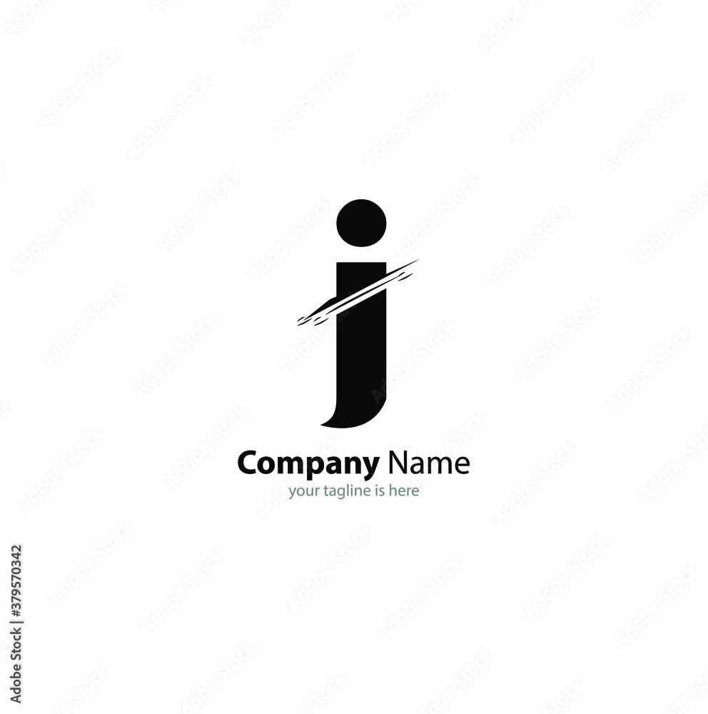 The simple modern logo of letter j with white background 