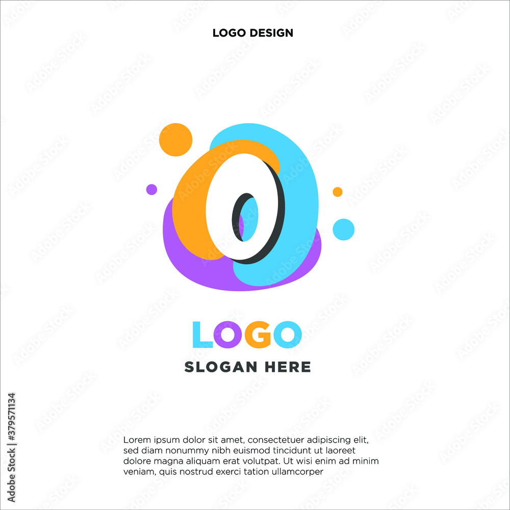kids logo design combination with initials/letter O. colorfun and baby image. 
