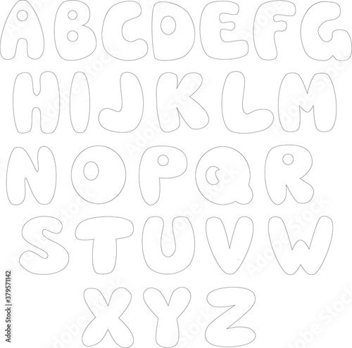 hand drew doodle alphabet