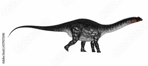 Apatosaurus dinosaur walking isolated in white background - 3D render