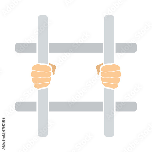 Hands Holding Prison Bars Icon