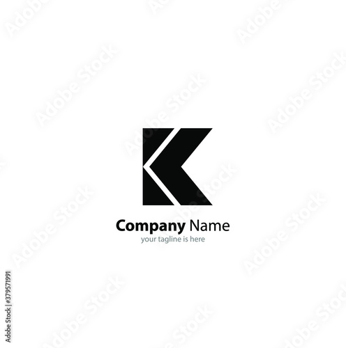 The simple elegant logo og letter k with white background