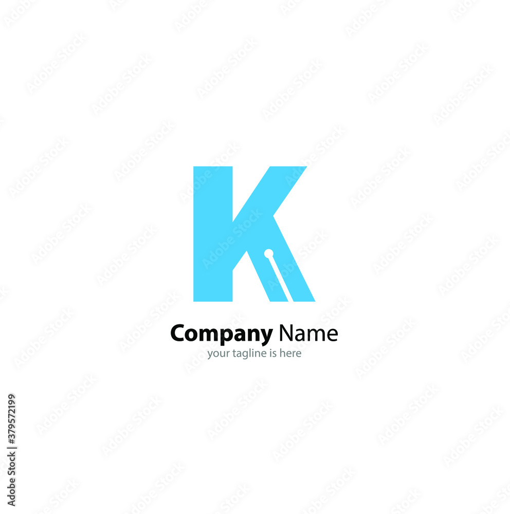 The simple elegant logo og letter k with white background The simple elegant logo og letter k with white background