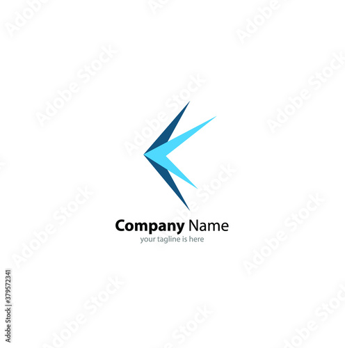 The simple elegant logo og letter k with white background