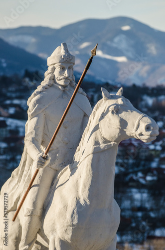 Statue of Vlad Tepes - Dracula in Bran city from Romania