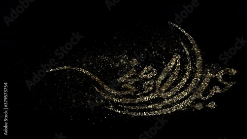 Eid Al Adha Mubarak in Arabic calligraphy text particles Decorations loop clip with alpha channel ready photo