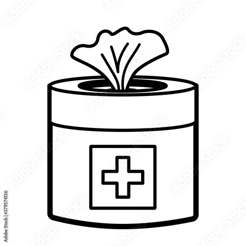 Vector medical wet wipes icon.