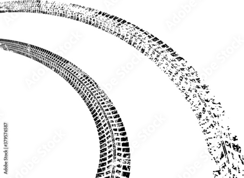 Vector Print Textured Tire Track . Design Element .Bike thread silhouette