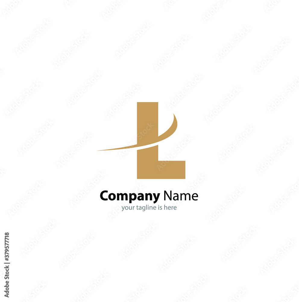 simple elegant logo of letter l with white background