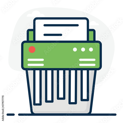 
Paper shredder icon in modern flat style 
