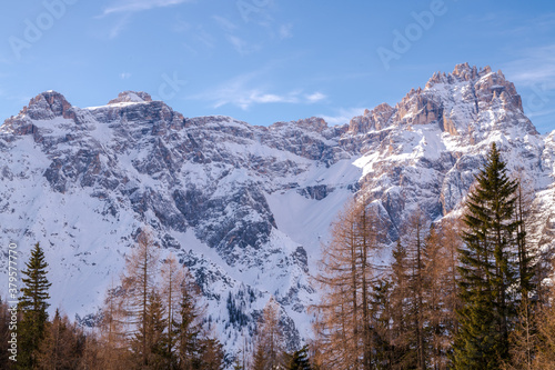 Dolomiti Italy Mountains. Sky Sun Dolomites