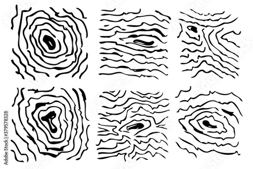 Simple Vector Black and White hand draw sketch, wood texture